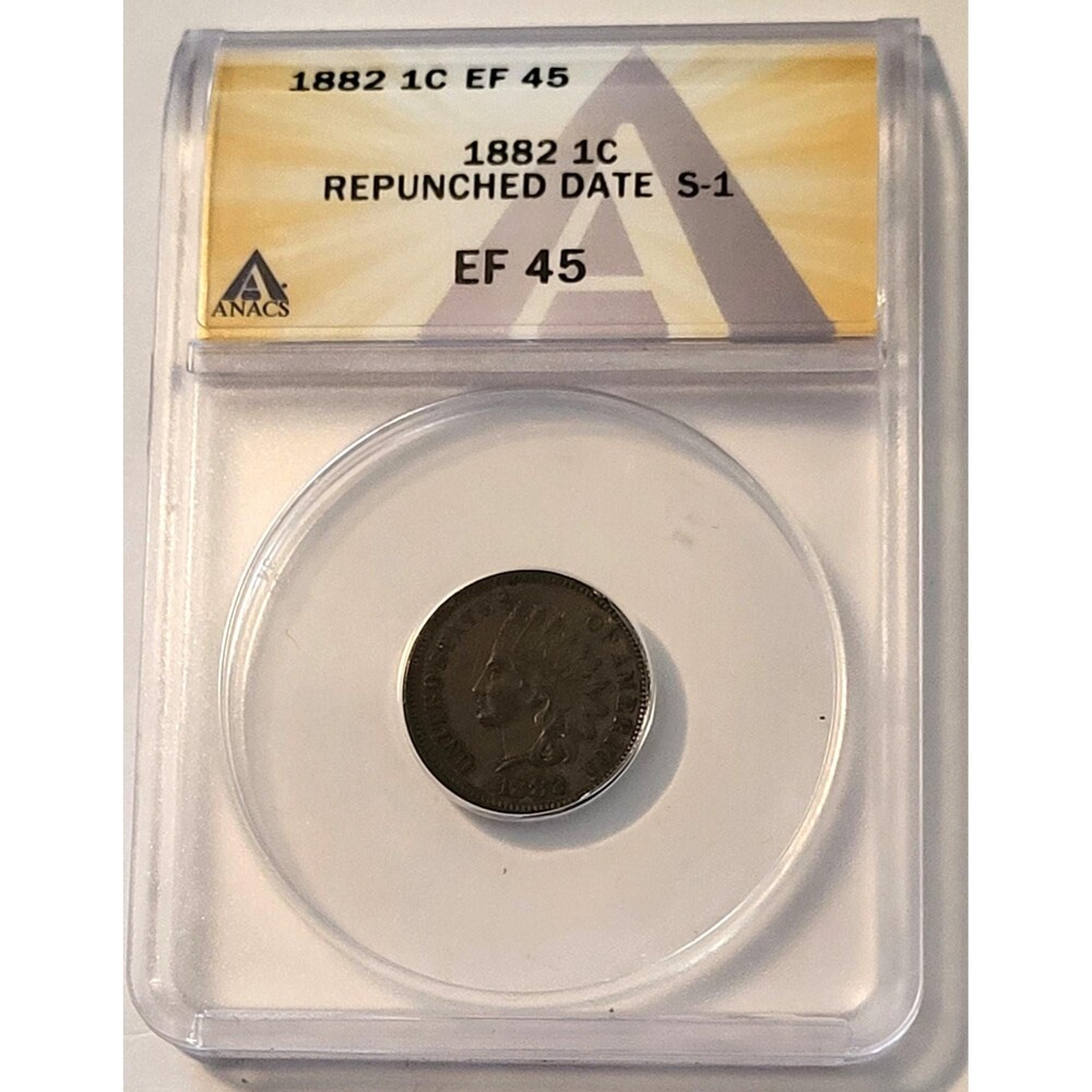 1882 Indian Head Cent RPD S-1 XF45 ANACS